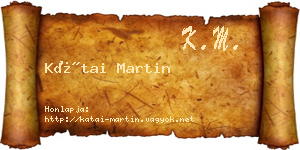 Kátai Martin névjegykártya